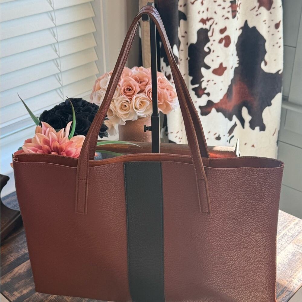 Vince Caumto Brown and Black Tote Bag